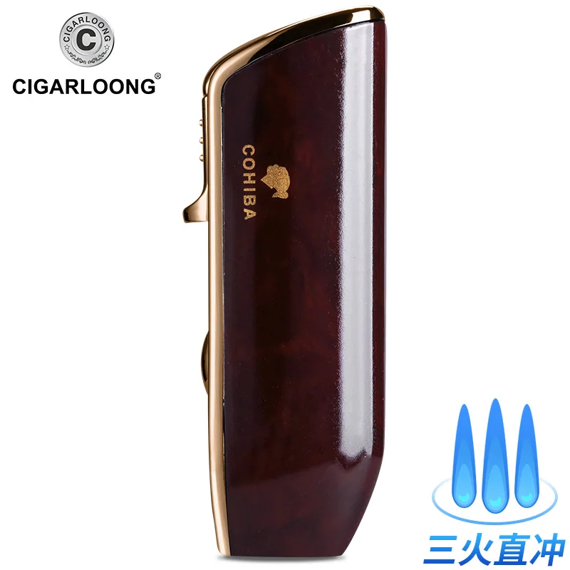 Cohiba металлическая газовая Бутановая 3 фонарь ная струйная ветрозащитная