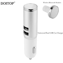

DOITOP Mini Universal Dual USB Car Charger For Iphone X Oneplus 5T Samsung Xiaomi LG With Anti-lost Wireless Bluetooth Headset