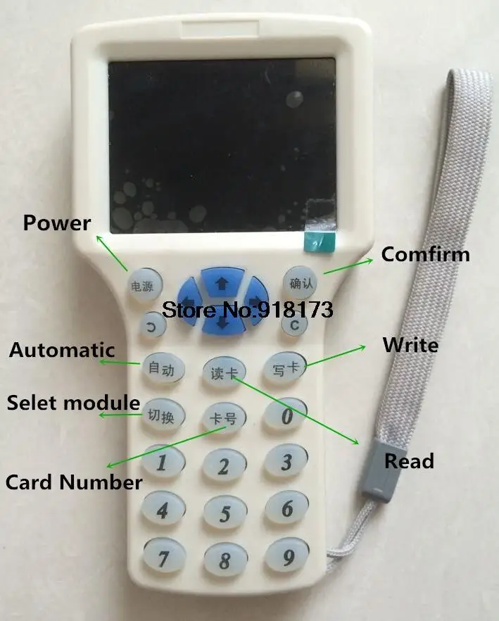 

Chinese Handheld Rfid NFC card Copier Reader Writer with screen+5Pcs 125khz Writable card+5Pcs 13.56mhz UID Changeable Card