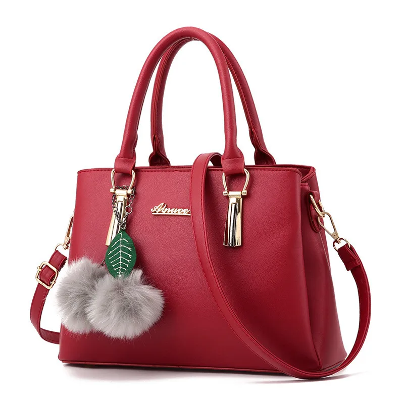 Женская сумка, кожаная сумка, женская сумка на плечо, сумка-тоут с цветами, женская сумка с меховым помпоном, роскошные дизайнерские женские сумки на плечо# L5