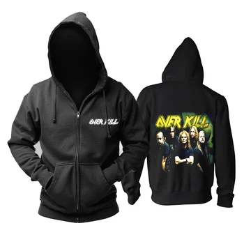 

Bloodhoof Overkill Thrash Metal heavy metal black zipper hoodie Asian Size