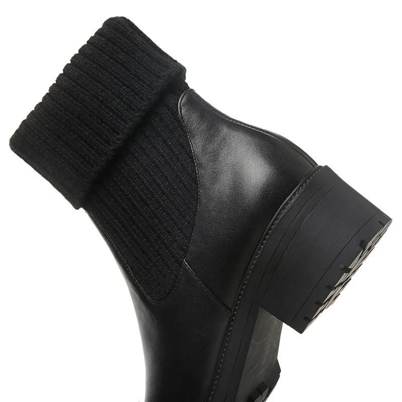 Slip Ly258 Femmes Pour Tendance Anmairon Chaussures 2018 De Bout Taille Bottes Black sur Rond 39 Bottines 34 Base wnqFY1H