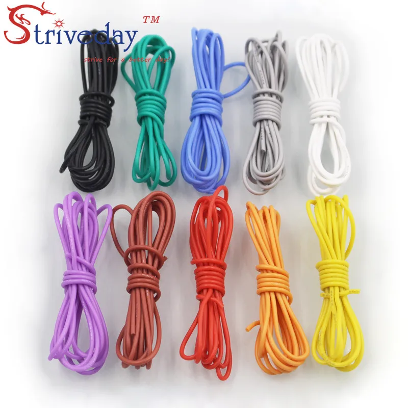 Гибкий провод из силиконовой резины 24 awg 3 28 фута 1 метр луженая медная леска