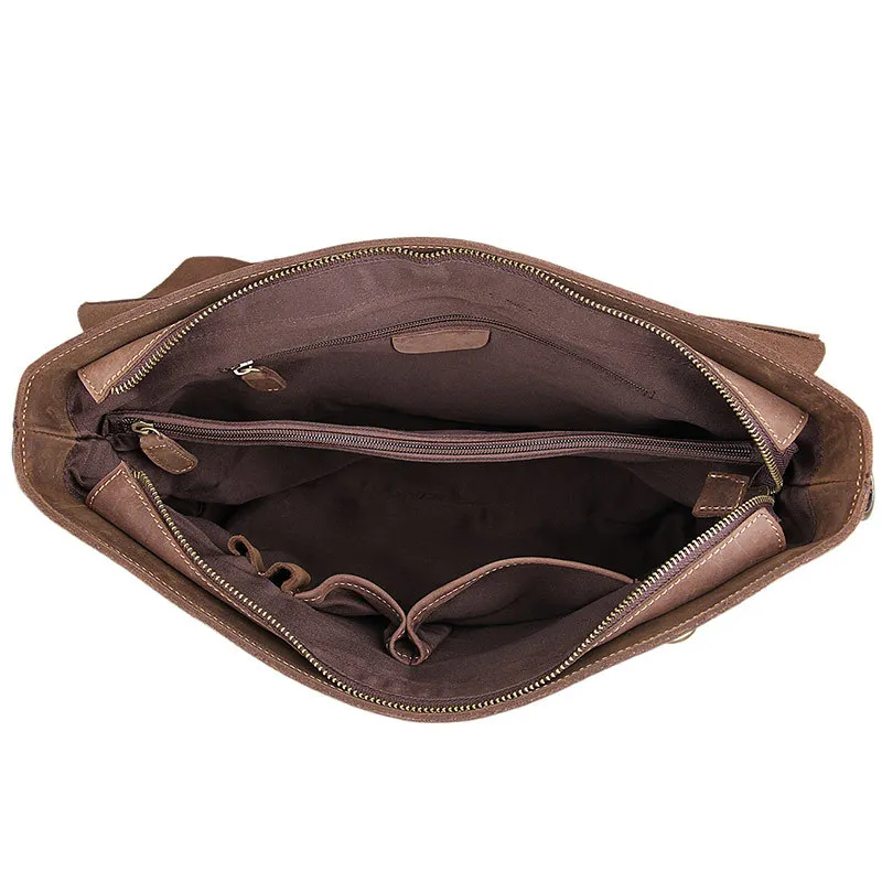 Nesitu высокое качество коричневый Crazy Horse кожа 14 ''ноутбук мужской портфель из натуральной кожи мужские сумки-мессенджеры M7228