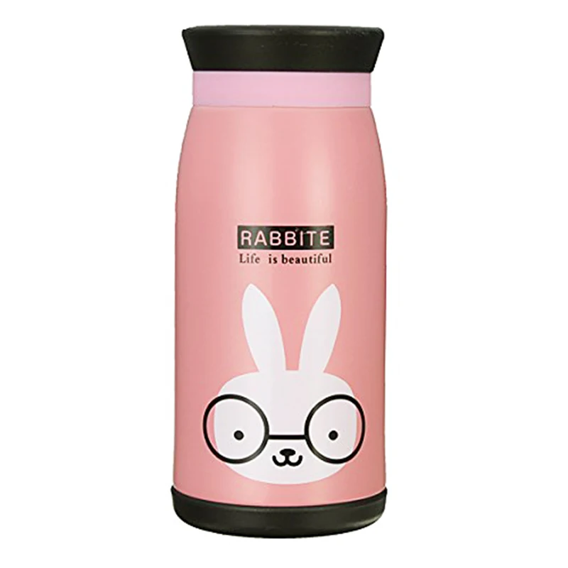 

UESH-Termo empty bottle, water bottle travel mug with creative cartoon, 350 ml stainless steel Rabbit