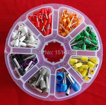 

370PCS/box cord end terminal wire cable ferrules from #22 to#10 8 size 8 color