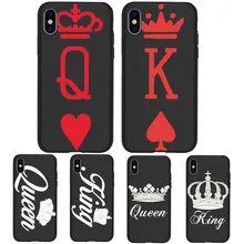 For iPhone X XR XS Max 5 5S SE 6 6S 7 8 One Plus 5 5T 7 Pro Oneplus 6 6Tphone Case Cover phone Funda Coque Etui king Queen DIY