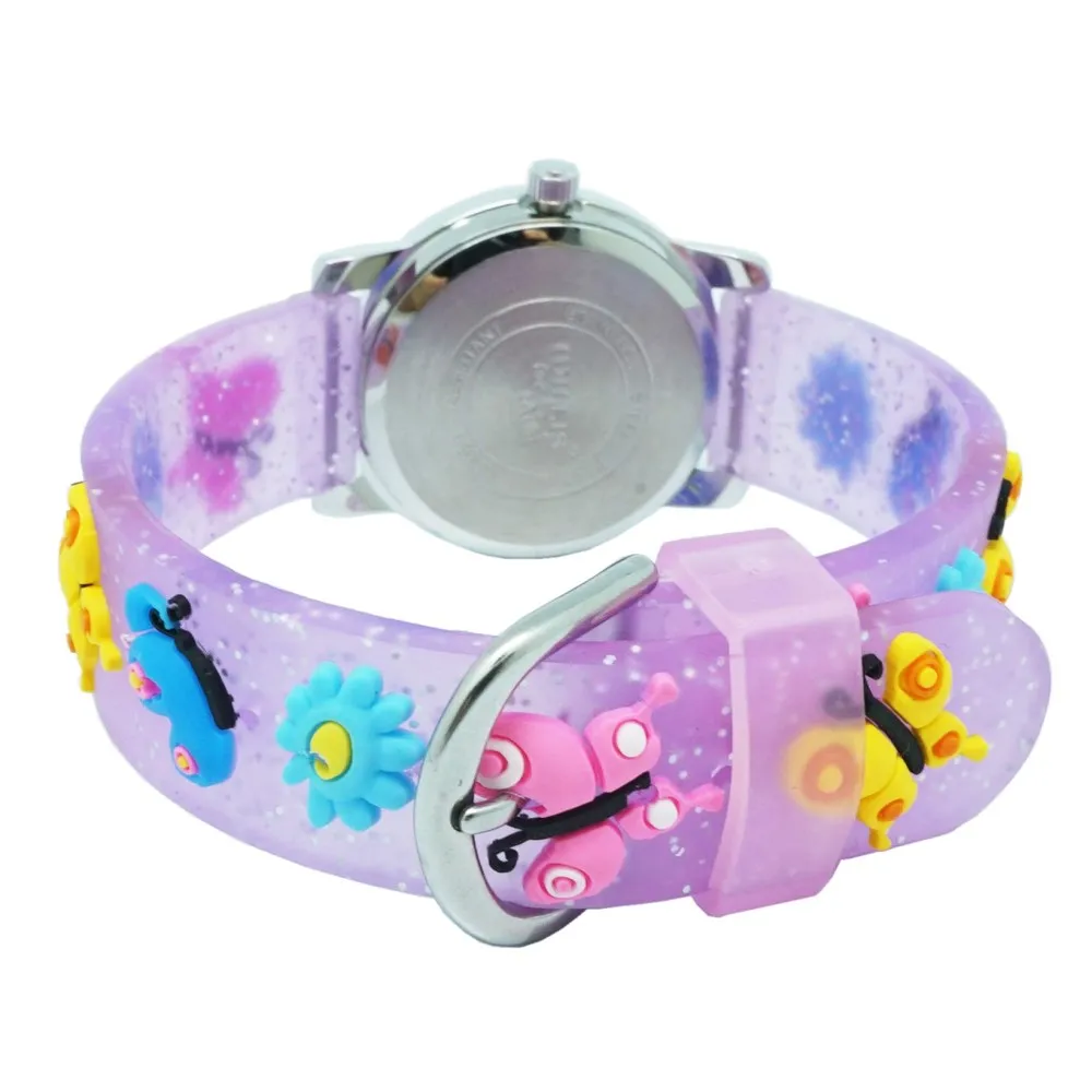 Бренд WILLIS модные 3D Бабочка кварцевые Силиконовые часы для девочек детские Качественные повседневные наручные часы Детские