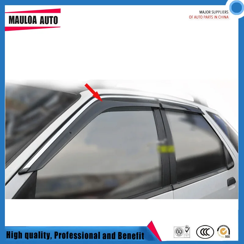

4 Piece Injection molding trim vent shade rain sun wind deflector window visor for Fu Kang