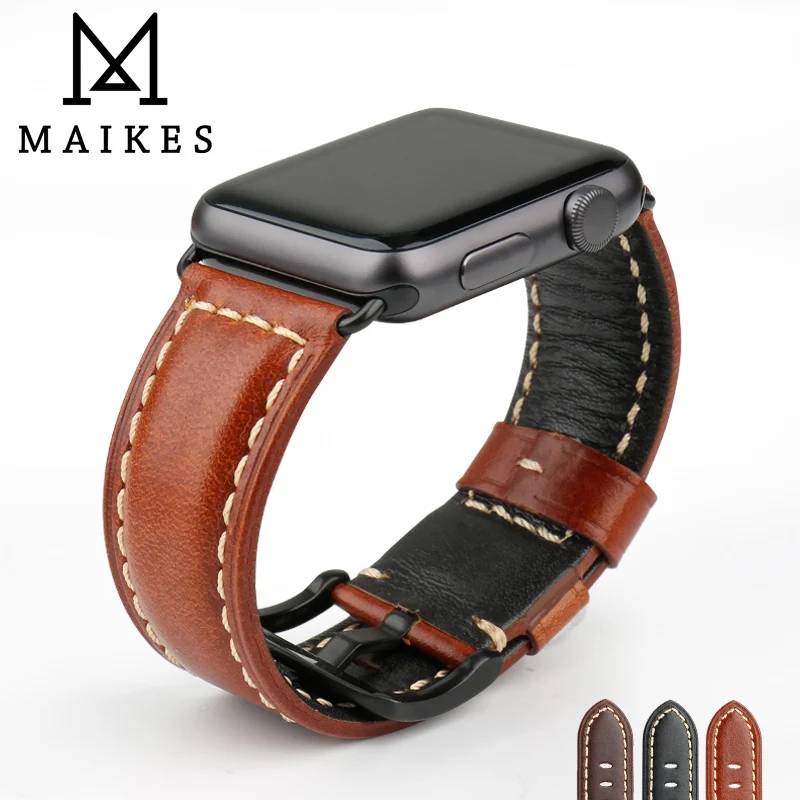 Ремешок кожаный для Apple Watch Band 44 мм 40 42 38 Series 6 5 4 3 2|Ремешки часов| |