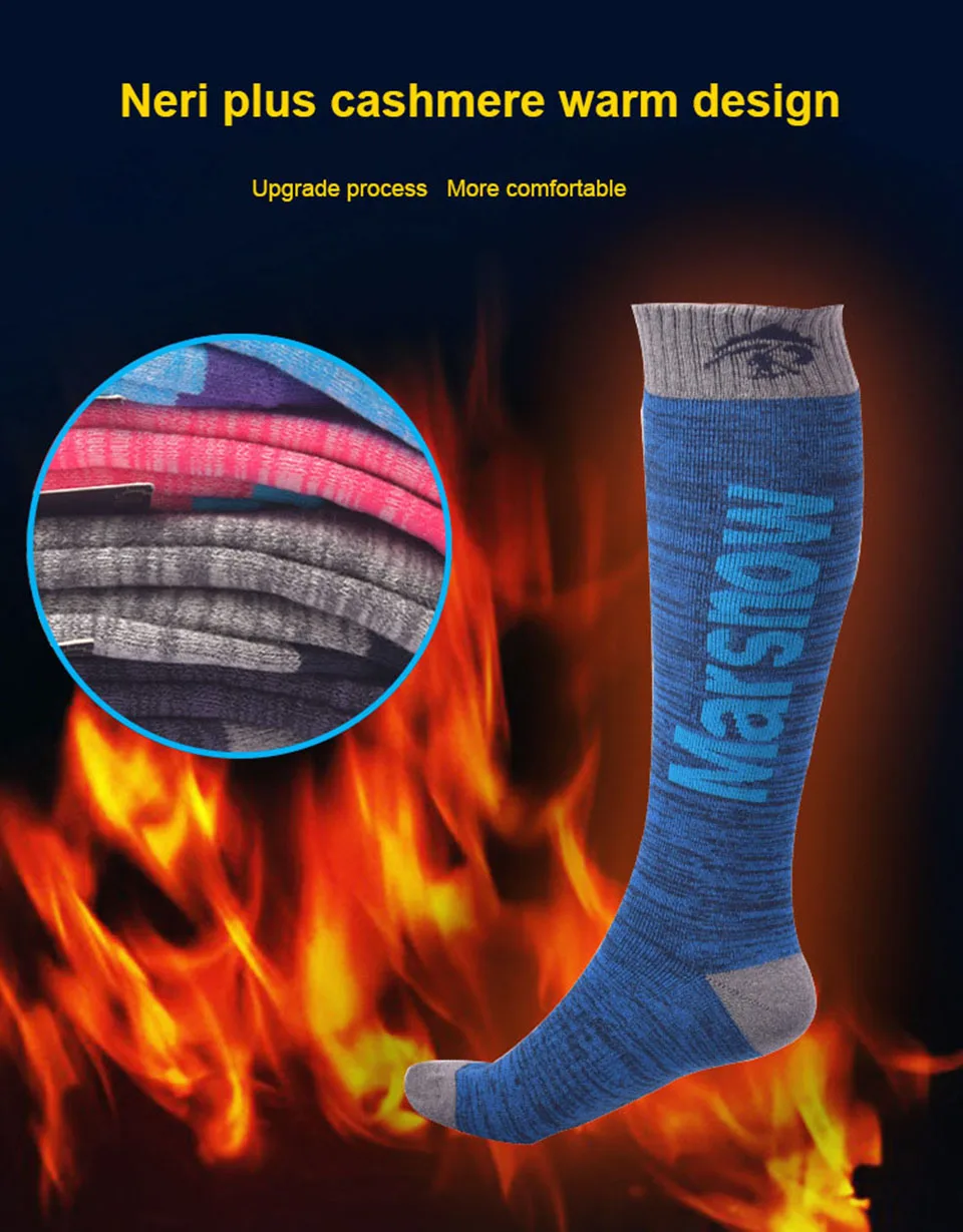 1 пара зимние; теплые; термо Лыжные носки толстые хлопковые спортивные носки для катания на сноуборде, велоспорта, лыжные носки для футбола носки-Терм теплые носки