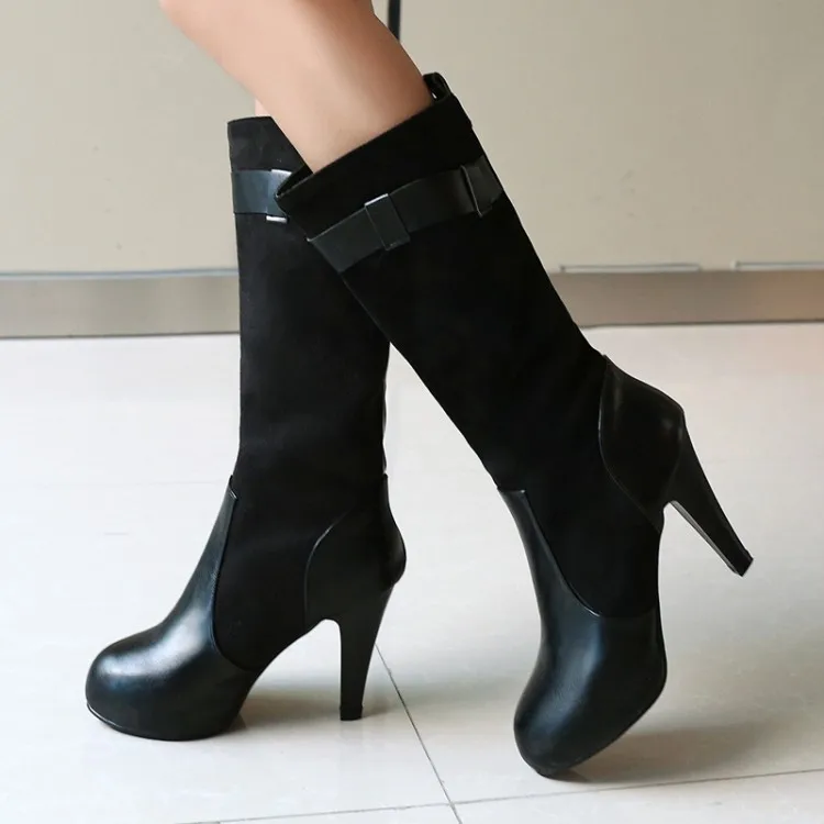 

Big Size 9 10 11-15 boots women shoes boots for women ladies boots Splice belt buckle sleeve