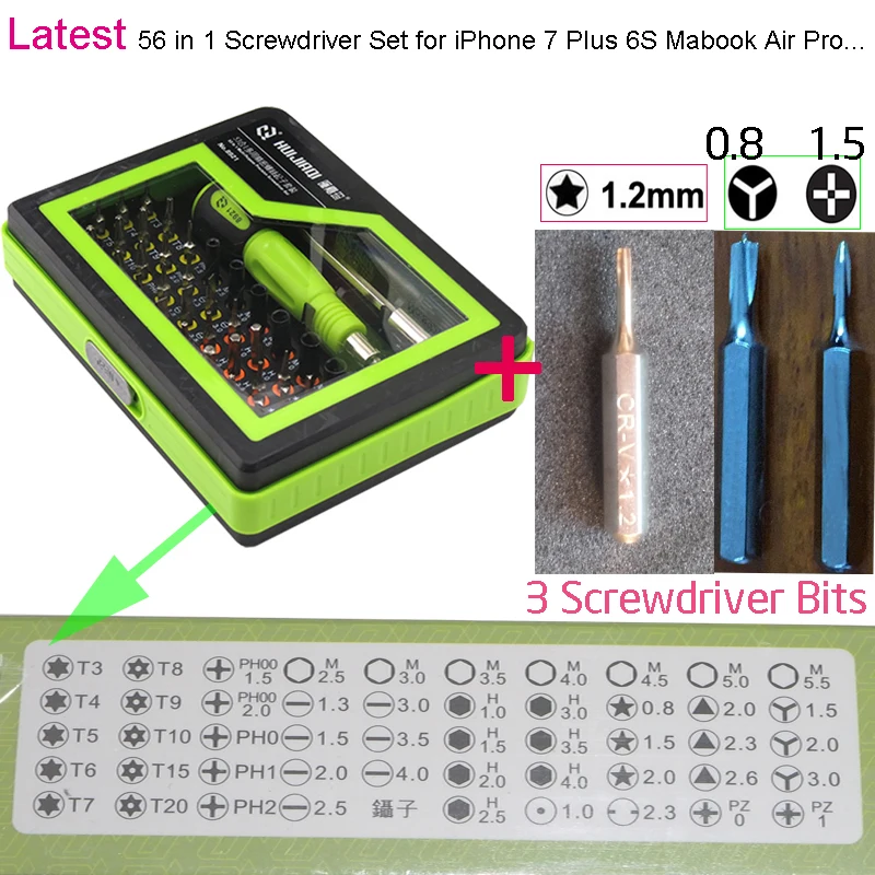 

New 56 in 1 Precision Screwdriver Set Multi-tool Kit Y 0.8 Tri wing for iPhone 7 7 Plus Watch 6S Macbook Retina Air Pro