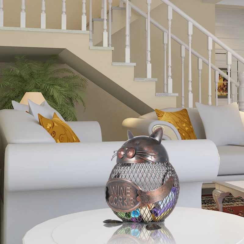 Unique Creative Iron Cat Cork Rack Metal Cat Wine Cork Holderin