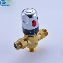POIQIHY клапан терморегулирования для солнечного водонагревателя части клапана, латунный роскошный термостатический смесительный клапан