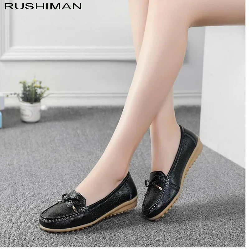 

2018 Spring Summer shoes flat bow sweet nurse white shoes hollow breathable mother shoes