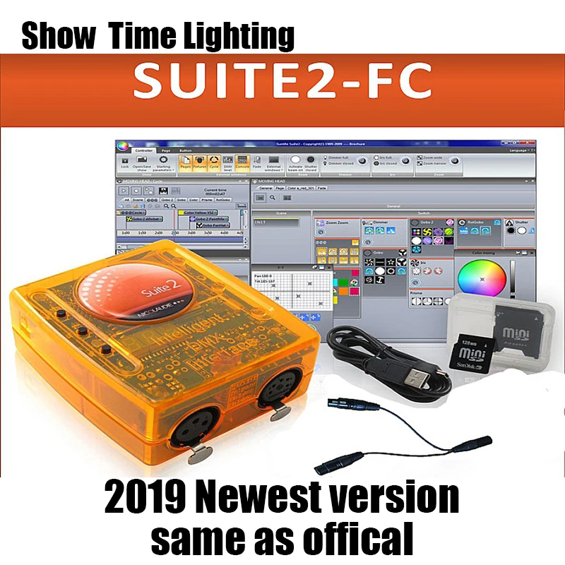 

2019 lastest version Sunlite Suite2 FC DMX-USD Controller DMX 1536 Channels DJ Party LED Lights Stage Lighting control software