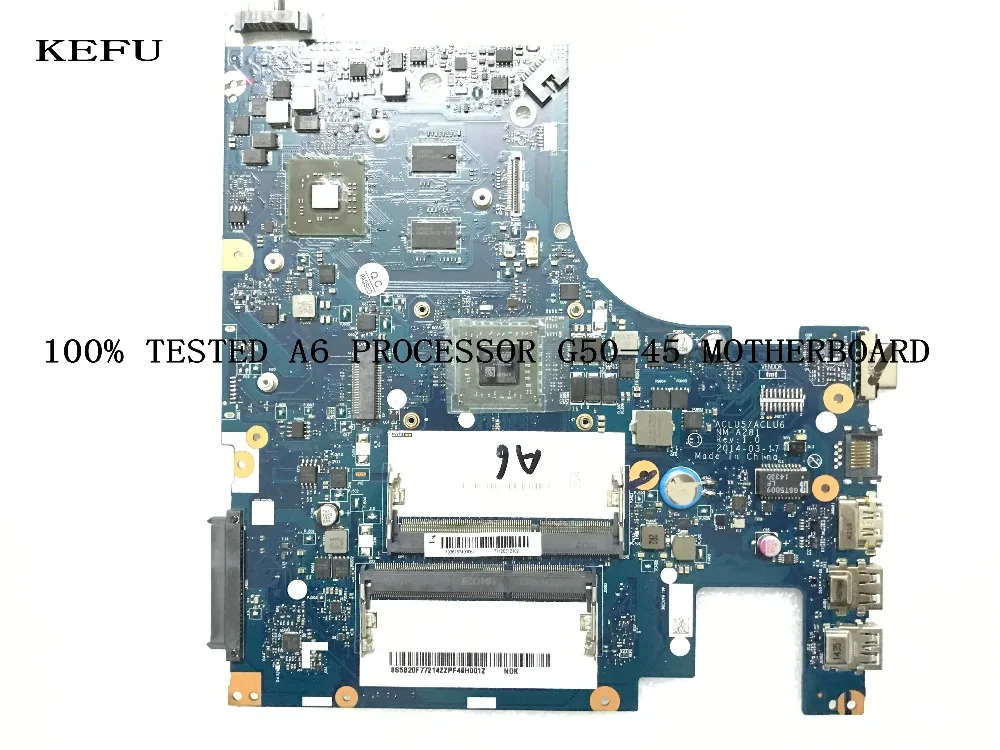 KEFU 100% جديد ACLU5/ACLU6 NM-A281 REV: 1.0 لينوفو G50-45 اللوحة المحمول A6 المعالج + فيديو بطاقة