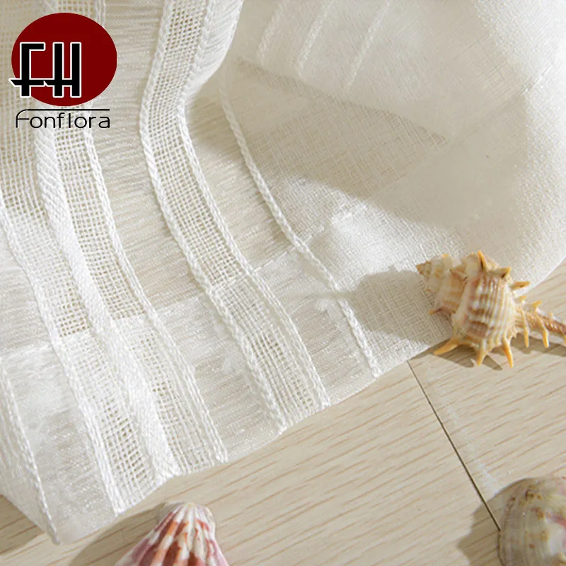 Window Curtains, Tulle, Sheer, Cortinas, Curtains for living room, Partition, Home Interior, White, Striped, Drapes for Bedroom 3