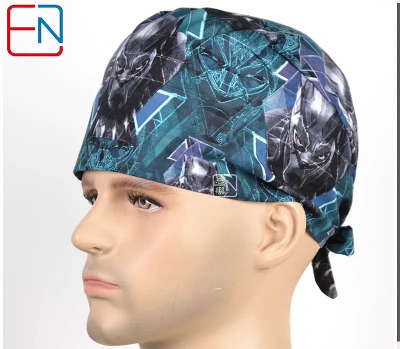Hennar медицинские скрабы шапки Мужские маски с принтом медицинские шапки маски доктора медсестры больницы клинические хлопковые мужские головные уборы L08