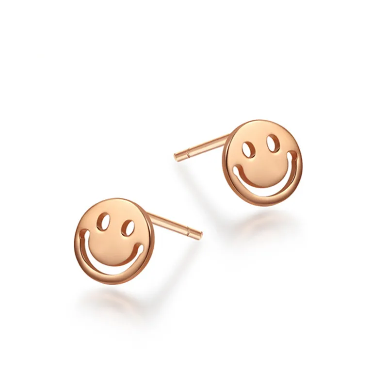 

VOJEFEN Ear Jewelry Happy Smile Face 18K Gold Stud Earrings Gold Smiley Earrings for Men Women Boys Girls Statement Earings