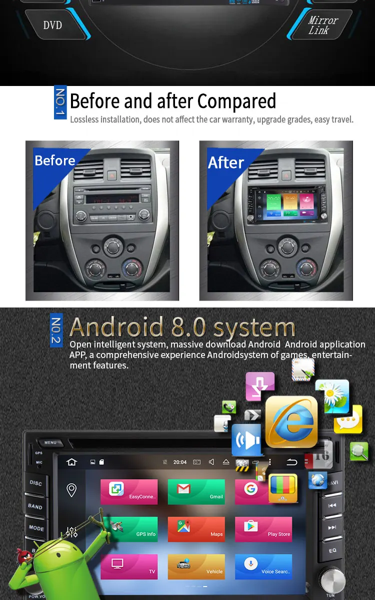 Best JDASTON 2 Din Android 8.0 Car Multimedia DVD Player For Peugeot 307 Nissan Volkswagen Passat Toyota Radio GPS Octa Core 4G+32G 1