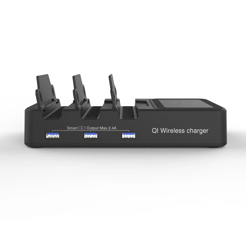 

Folding Universal 3 USB Charging Station with power switch, More safe With Wireless Charger Pad For Phone L429