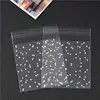 100pcs 5 size White Dots Transparent Frosted Plastic Wedding Cookie Candy Bag Christmas Birthday Party Wedding Gift Bag 5
