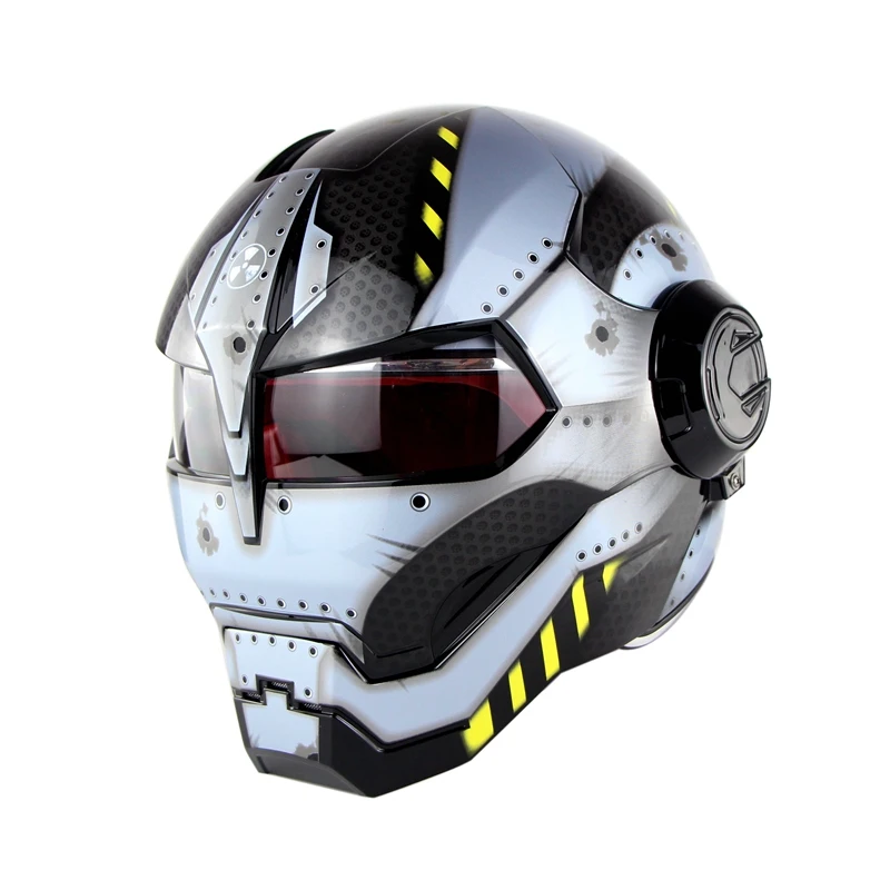 Soman 515 IronMan мотоциклетный шлем с откидной крышкой Verspa Ironman Skull capacetes Robot Casco DOT