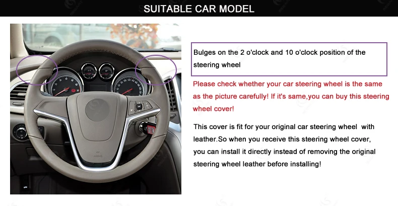 Opel Mokka Opel Insignia-Astra J Meriva Black Artificial Leather Steering Wheel Cover