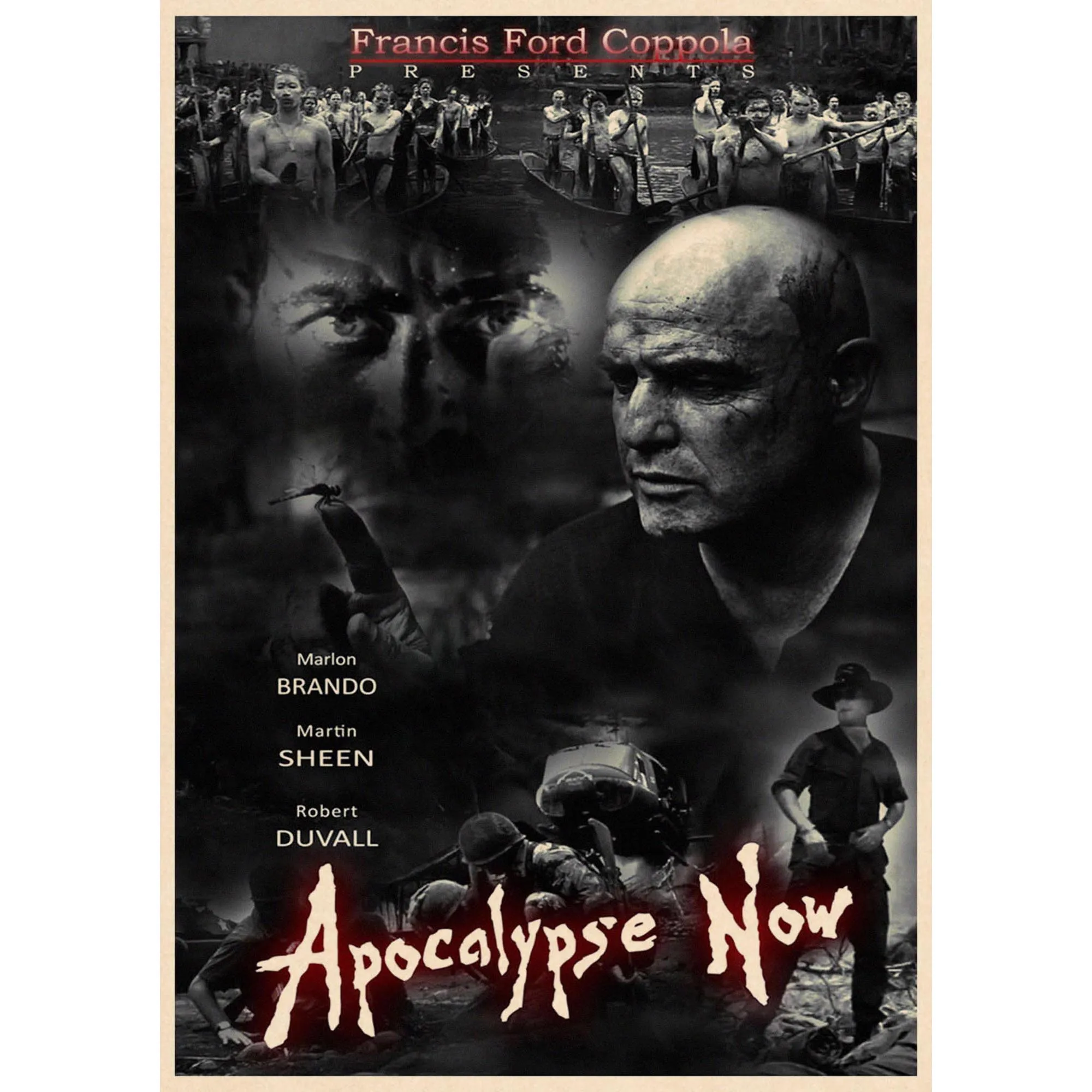 Фильм «Apocalypse Now», украшение для домашнего интерьера, крафт-фильм, плакат, рисунок, наклейки на стену 42*30 см - Цвет: Коричневый
