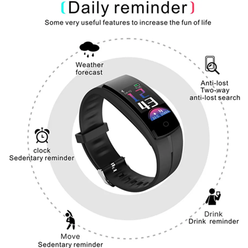 

OGEDA 2019 NEW Smart watch men Waterproof Bluetooth women sport step Heart Rate Message Reminder Sleep Tracker pk QS90 QS80