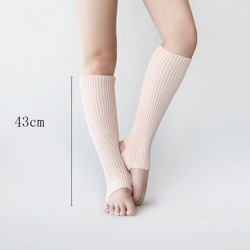 Мягкие балетные танцевальные носки для девочек, латинский современный танец, вязаные гетры для женщин, зимние спортивные носки с дырками - Цвет: Цвет: желтый