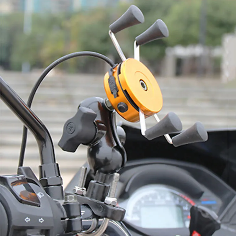 2в1 USB универсальный заряжаемый держатель для телефона мотоцикла 360 руль для мотоцикла вращающееся крепление для мобильного телефона заднего вида Mirro подставка для телефона