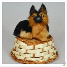 free shipping, 8x7cm German shepherd model toy,polyethylene & furs resin handicraft,props,decoration gift d0160