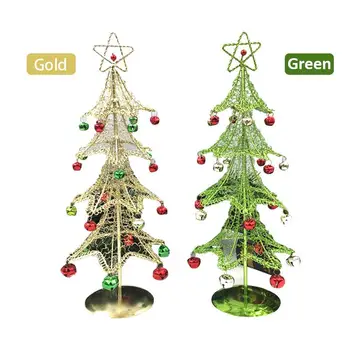 

Christmas Decoration Iron Wire Mini Christmas Tree With Bell Desktop Ornament Christmas Craft Gifts 2018