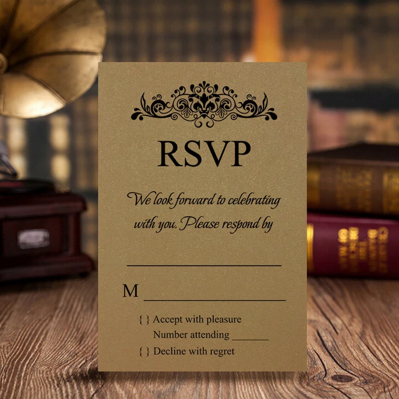 

Free Shipping RSVP Card with Free Envelope for Wedding / Party,50 pcs/lot