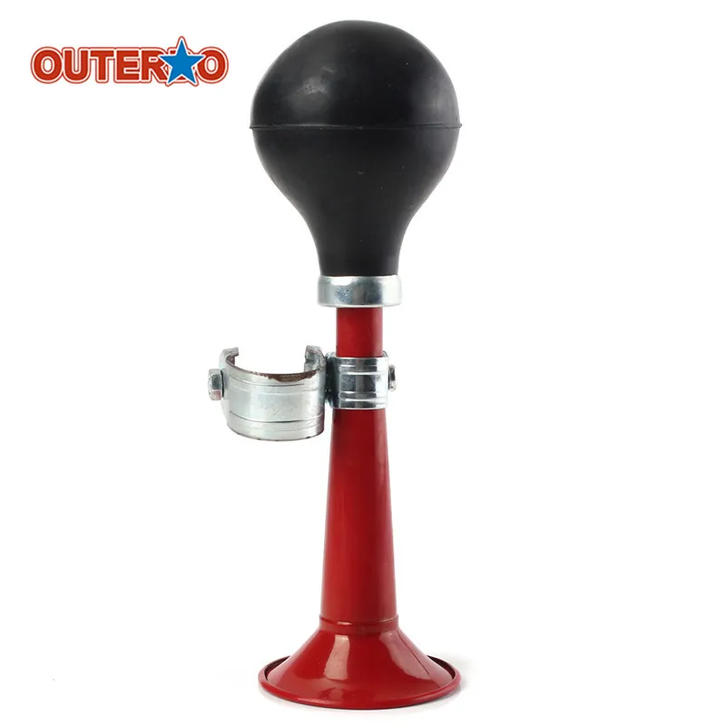 

OUTERDO Bicycle Bike Cycling Retro Metal Air Horn Hooter Bell alarm Bugle Rubber Squeeze Bulb Light