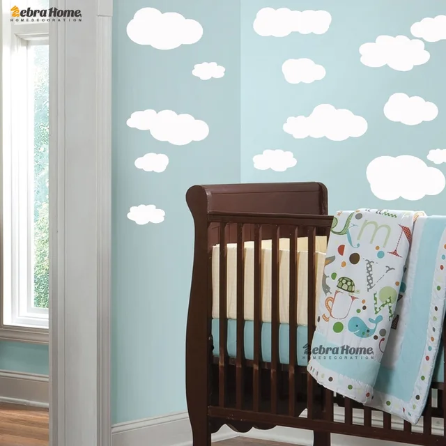 19pcs White Cloud Vinyl Wall Stickers Decal Nursery Children Kids