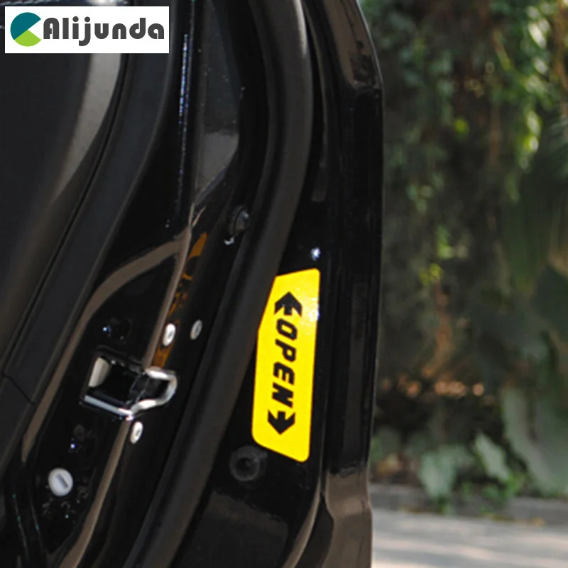 4pcs/set Reflective Door Open warning stickers for Jaguar XF XJ XJS XK