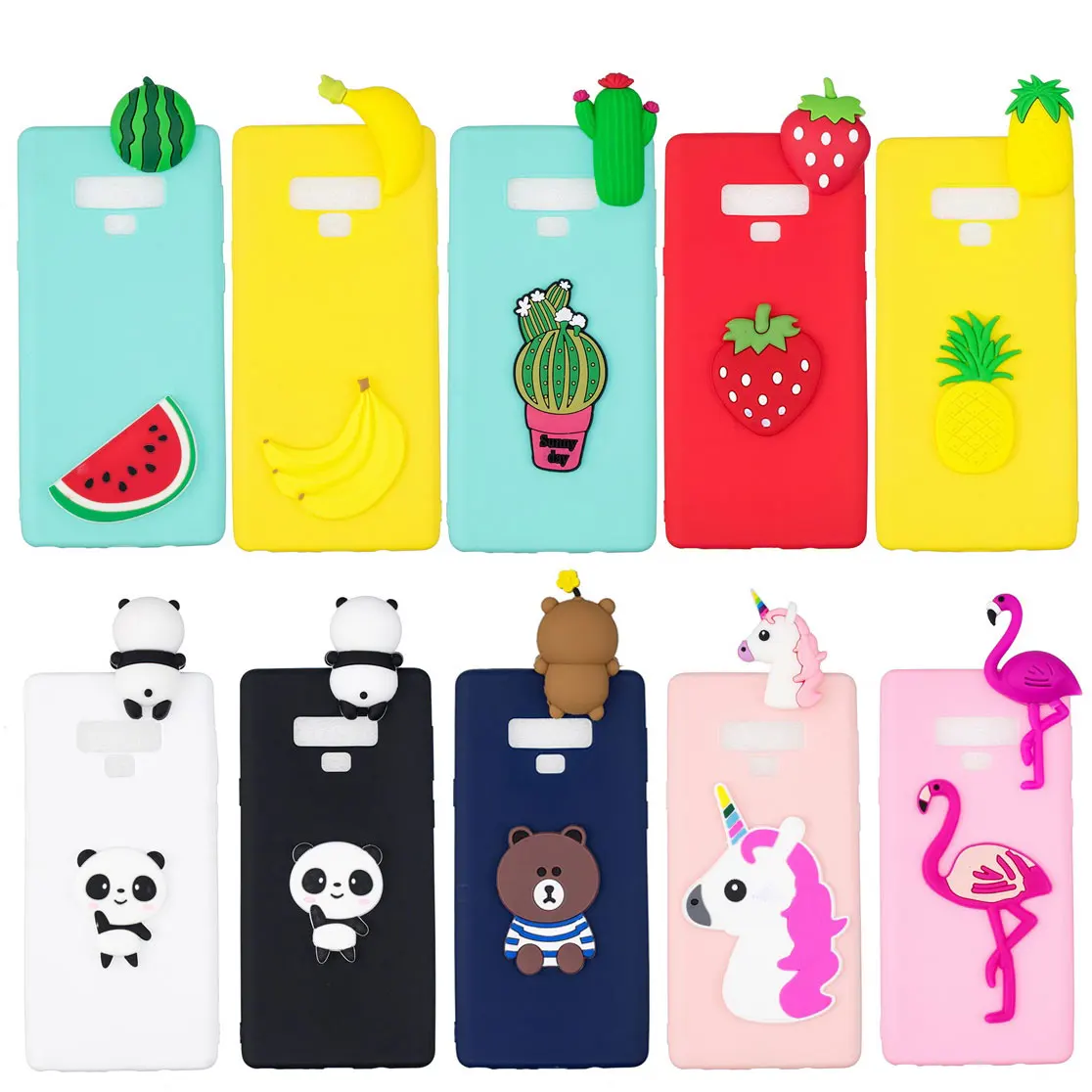 

Silicone case For Samsung Galaxy Note 9 Case Soft TPU 3D Cover Unicorn Bear Banana Patterned Cute For Samsung Note9 case