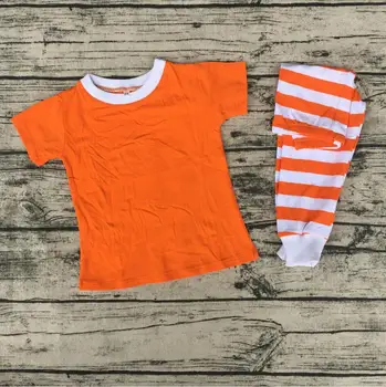 

wholesale colorful high quality boys and girls soft cotton sleepwear children short sleeve stripe pajamas