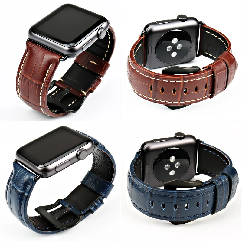 Сменный ремешок MAIKES из натуральной кожи для Apple Watch Band 44 мм 40 42 38 Series 4 3 2 1 все модели