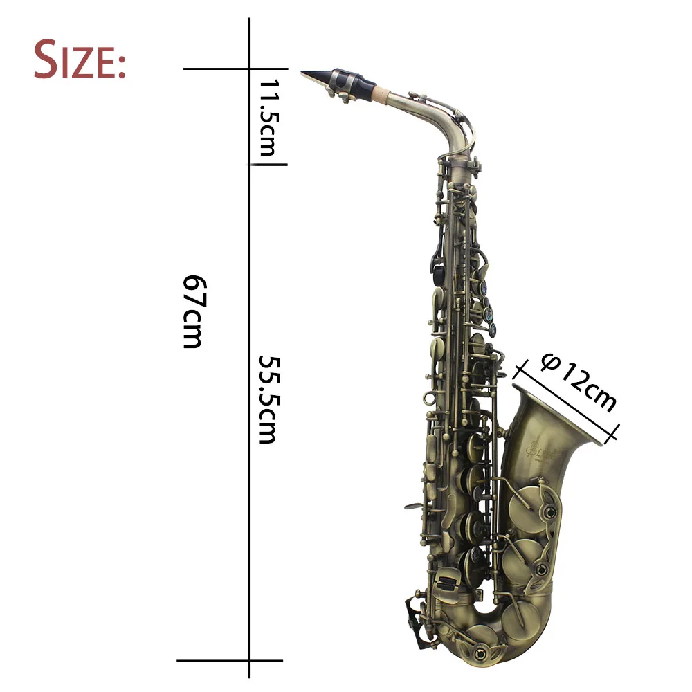 Высококачественная античная отделка изгиб Eb E-flat Alto саксофон Sax Abalone Shell ключ высеченный узор высокое качество бронза