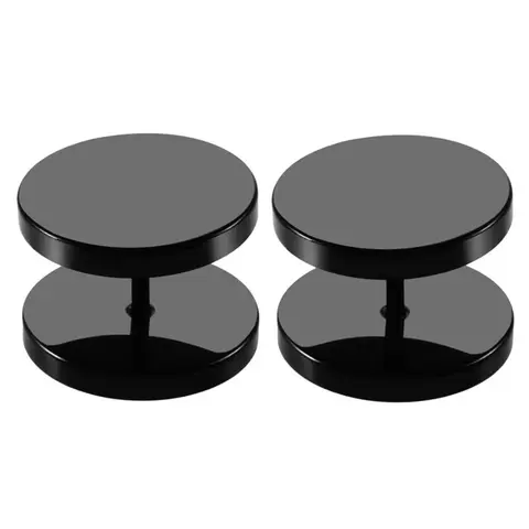 Gold Black Steel Cheater Faux Fake Ear Plugs Flesh Tunnel Gauges Tapers Stretcher Earrings Piercing Jewelry 6-14mm