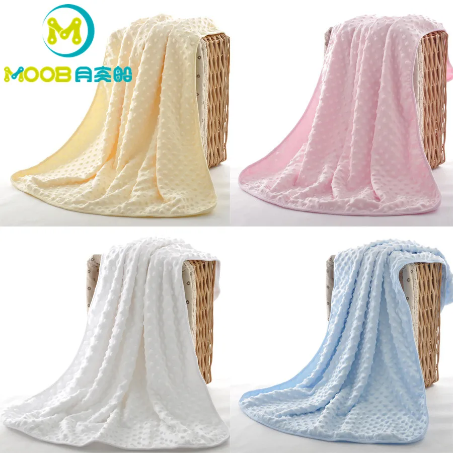 

Kids Blanket Double Layers Polar Fleece 3D Dot Flannel Minky Baby Swaddle Blankets Stroller Cover Swaddling Knitted Blanket Baby