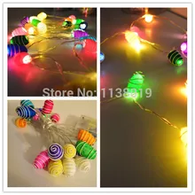 20 шт./компл. cocoon вечерние светодиодный разноцветный Сказочный свет на батарейках Настольный центр 2,5 м