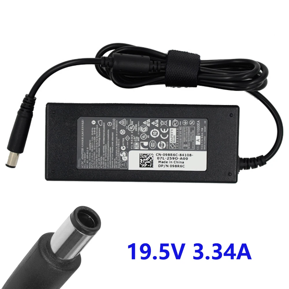 65 Вт 19,5 В 3.34A для Dell Inspiron 15 1750 1545 1525 6000 8600 PA12 XPS M1330 PA-12 PA-21 AC адаптер ноутбука Зарядное устройство Питание - изображение