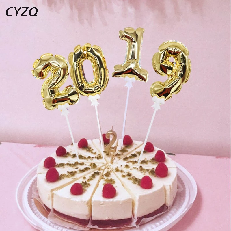

1Pc 7 inch Gold Silver Number Balloon Cake Cupcake Mini Foil Balloon Craft for Cake Toppers Birthday Cake Wedding Decoration