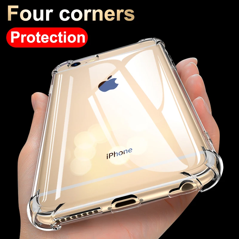 

Transparent Case Anti-knock Silicon For iPhone 6 6s 7 7P 8 8P X Plus Soft TPU Cover For iPhone 6 7 5 5S SE Case Explosion Proof